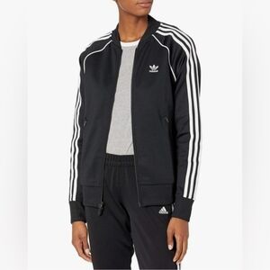 Adidas Original Classics SST Track trendy Y2K Jacket with White Stripes Sz L